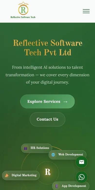 Reflective Software Tech website on a mobile phone